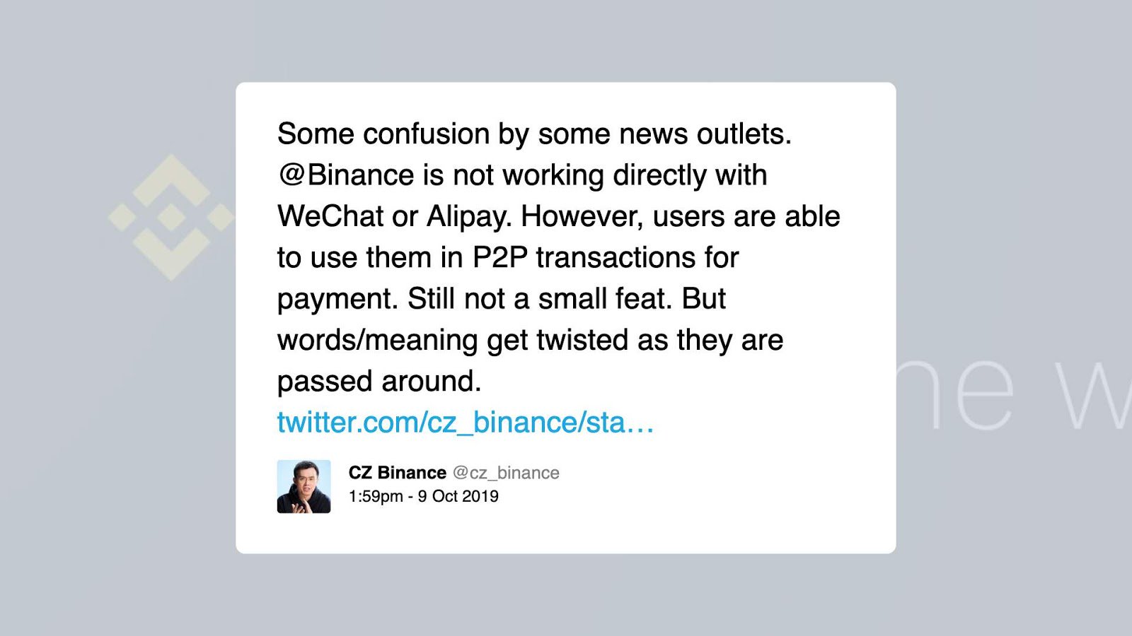 币安增加支付宝和微信上坡服务，简化了14亿中国人的加密货币访问插图
