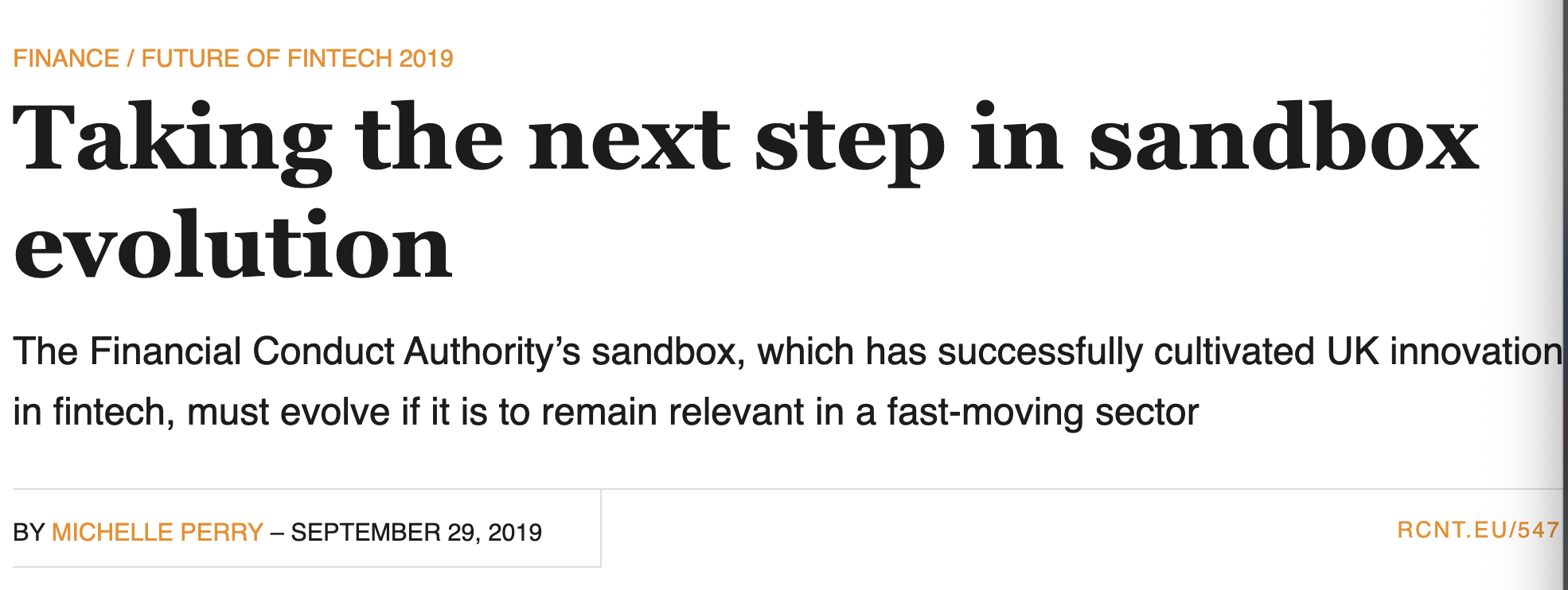 在2019年9月承认监管沙盒有进步空间
