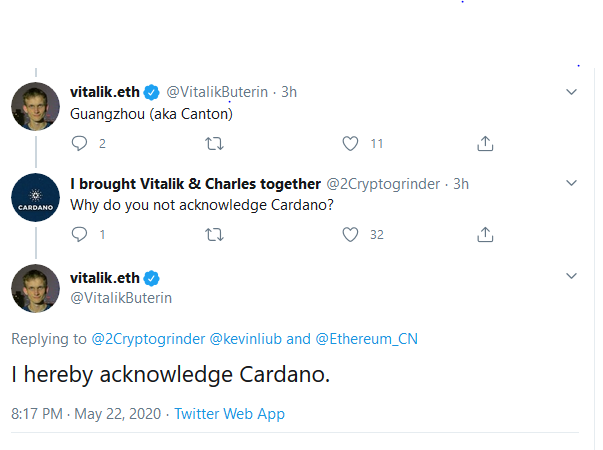 以太坊的Vitalik Butterin在芯片宣布后确认Cardano（ADA）